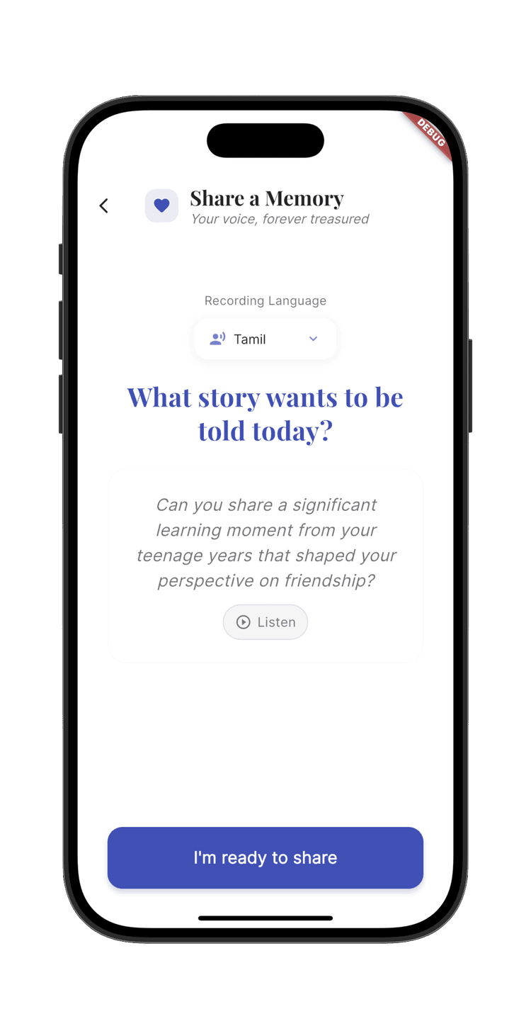 Smara App - Record Screen