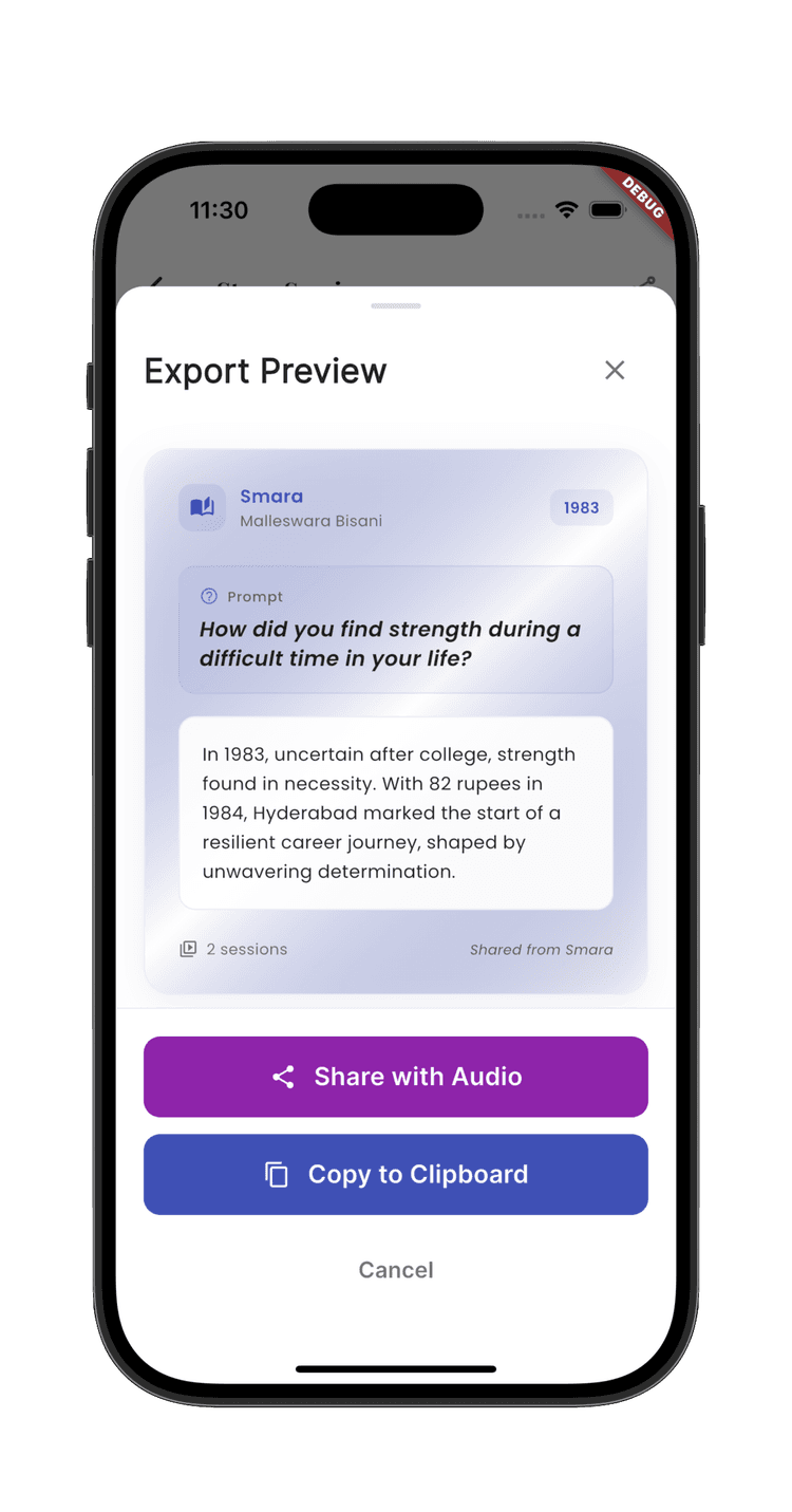 Smara App - Share Feature